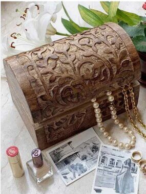 Handmade Decorative Wooden Jewelry Box Treasure Box Keepsake Box Treasure Chest